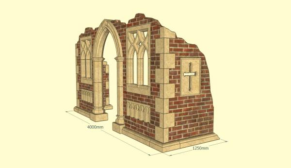 Ruinen Bausatz FACADE RUIN | Redwood Stone